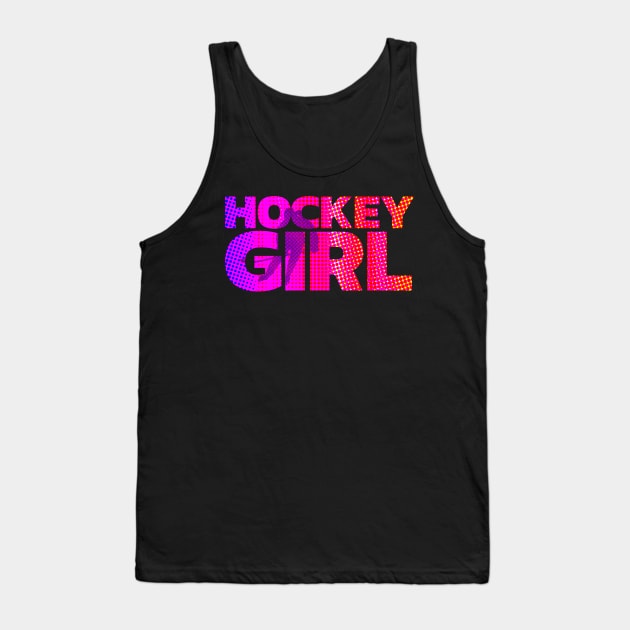 Ice Hockey Girl Pink and Purple Design For Players Tank Top by HockeyShirts